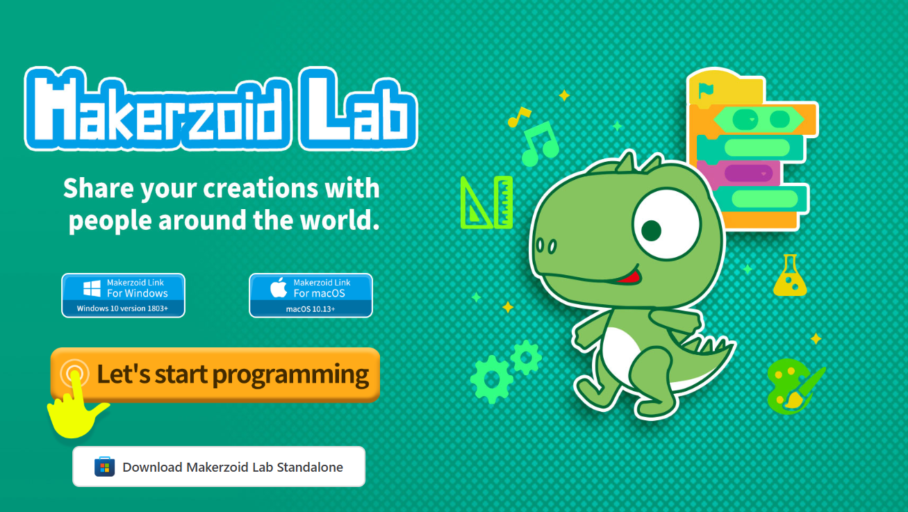 Aplicația 3D interactivă Makerzoid pe tabletă